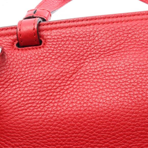 GUCCI Red Leather Bamboo Bag - Picture 7 of 8